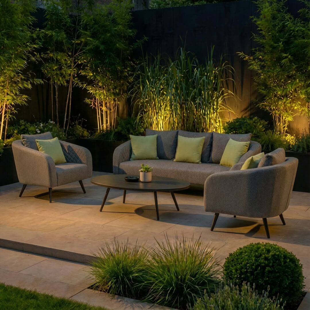 Zinc Grey Oatmeal Fabric 3 Seat Sofa Set with Oval Coffee Table #colour_zinc grey