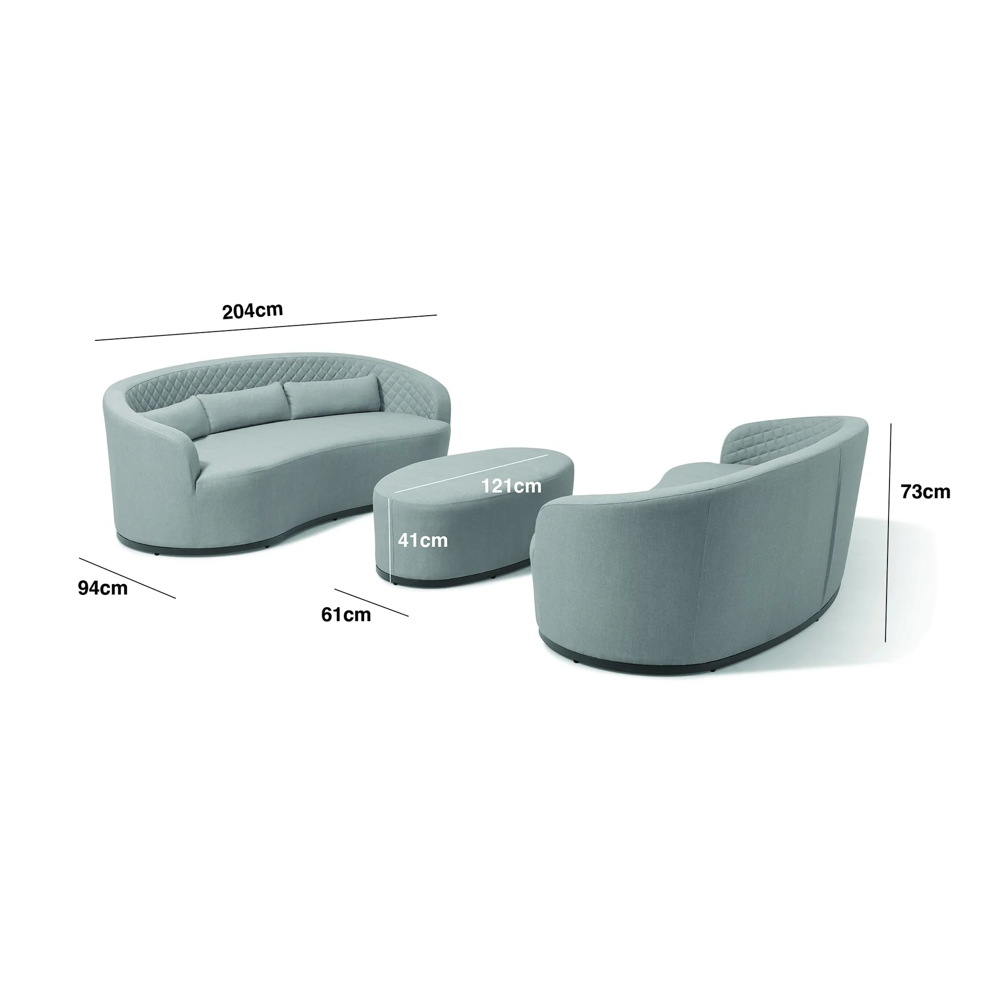 Fabric 3 Seat Sofa Daybed Measurements/Footprint