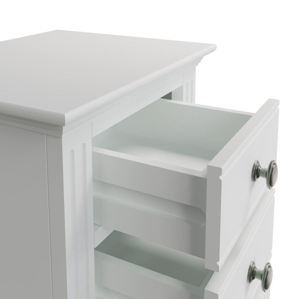White 3 Drawer Bedside