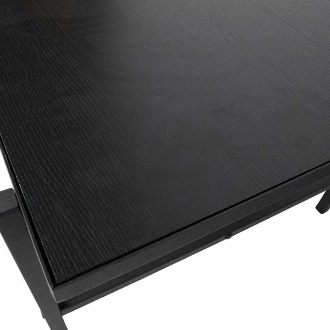 Brown Marble and Black Reversible Top Side Table