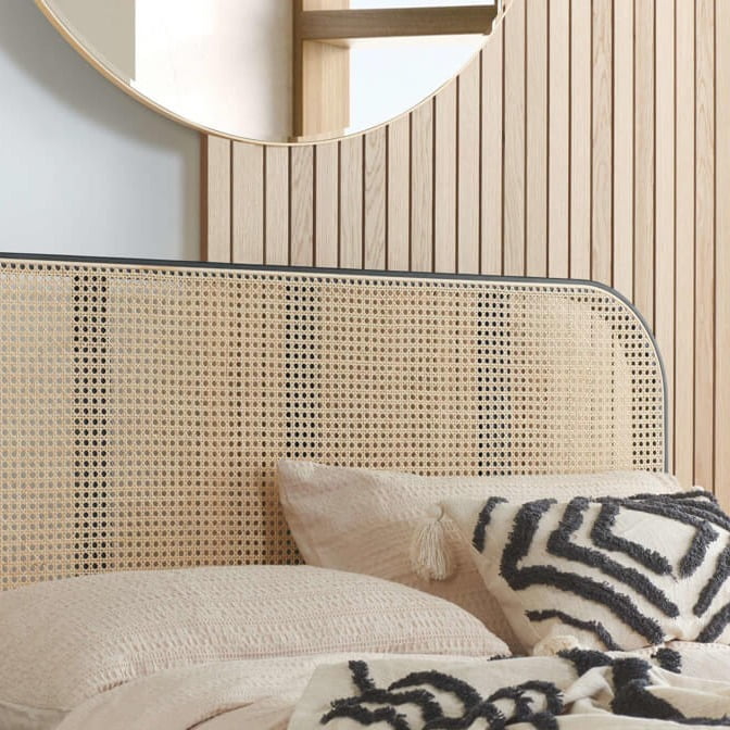Black Rattan Bed