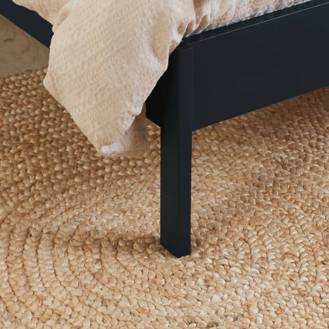 Black Rattan Bed