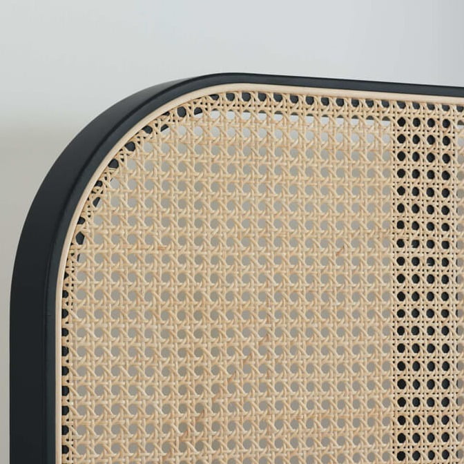 Black Rattan Bed