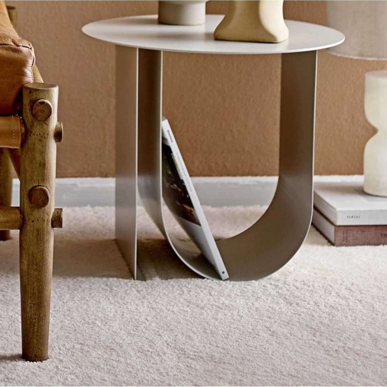 Grey Curved Base Side Table