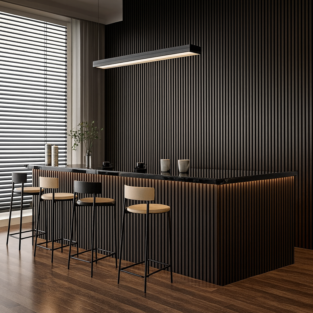 Residence – Dark Oak & Black Waterproof Wall Panel • Pack of 4