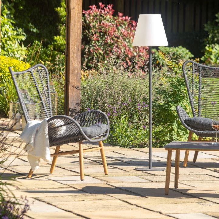 Grey Metal Outdoor Floor Lamp