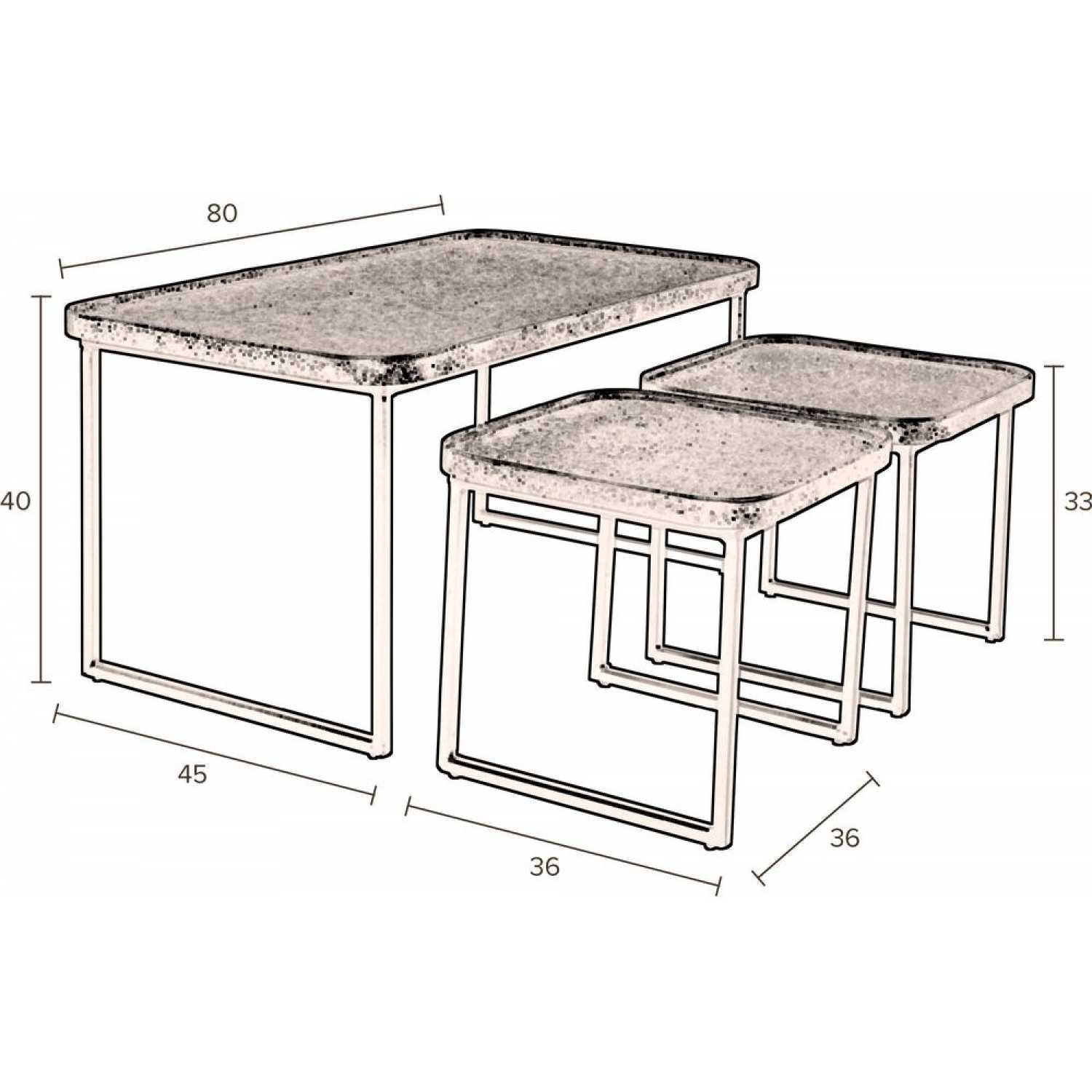 Black Iron Nesting Coffee Tables