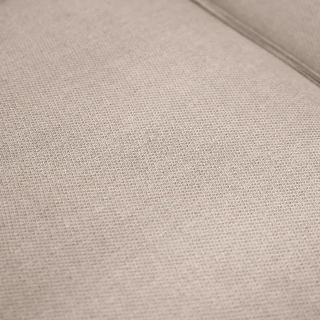 Beige Oatmeal Outdoor Fabric and Grey Aluminium Corner Sofa with a Slatted Coffee Table #colour_oatmeal