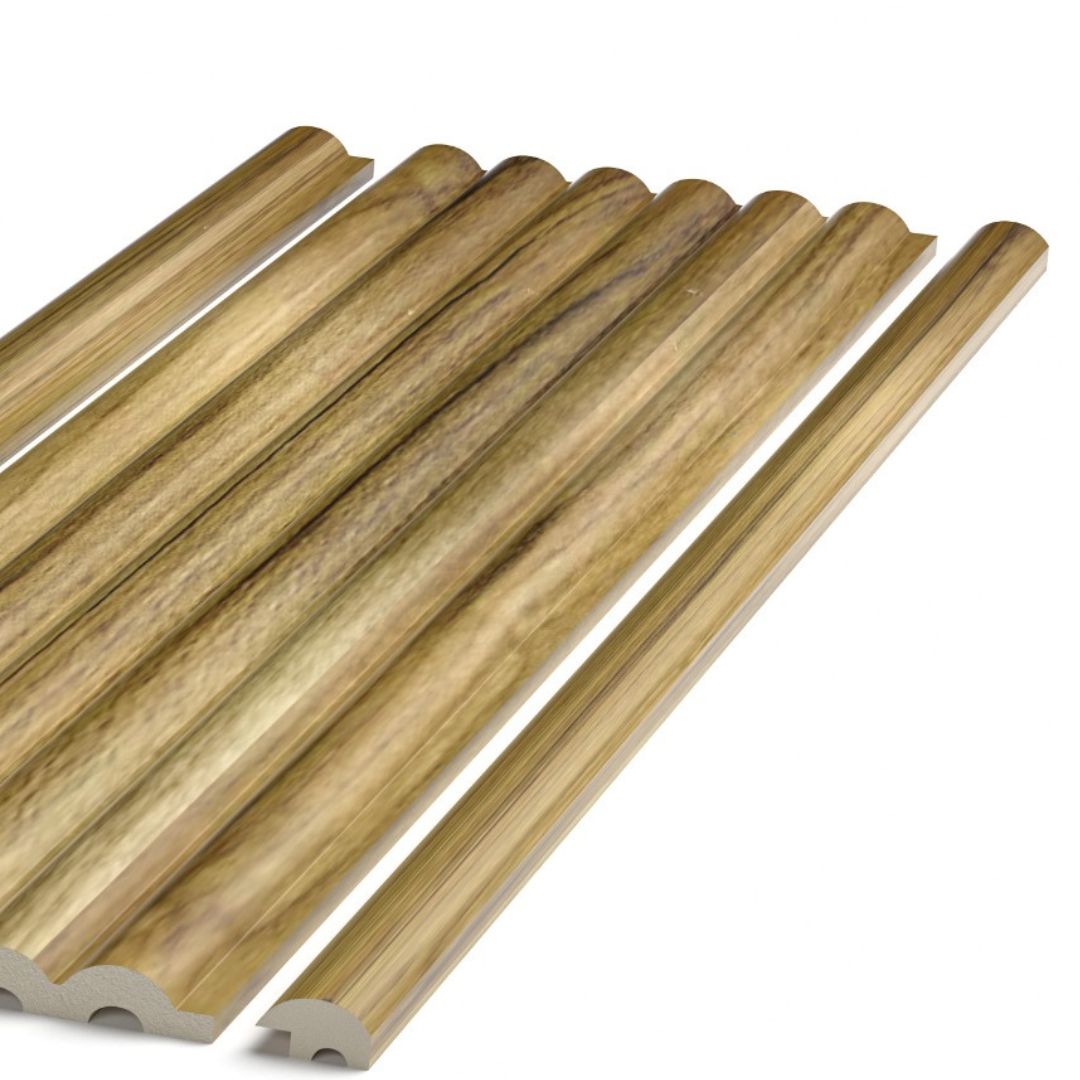 Arc Reeded Medium Oak End Cap (Groove)