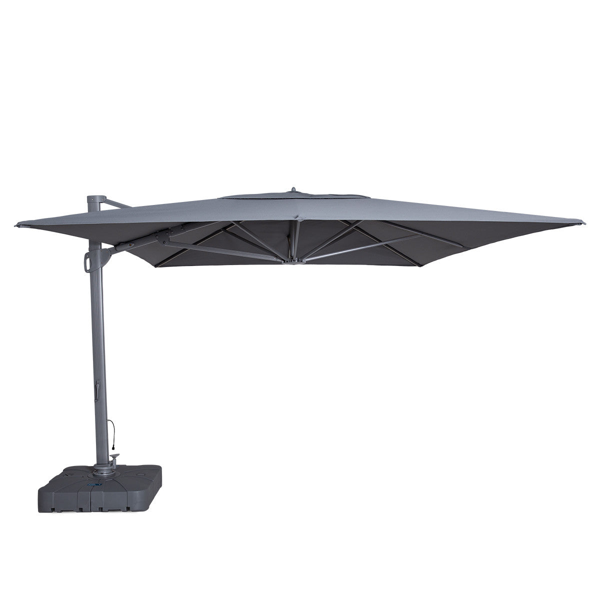 Artemis LED 3m x 4m Rectangular Rotating Parasol - Charcoal