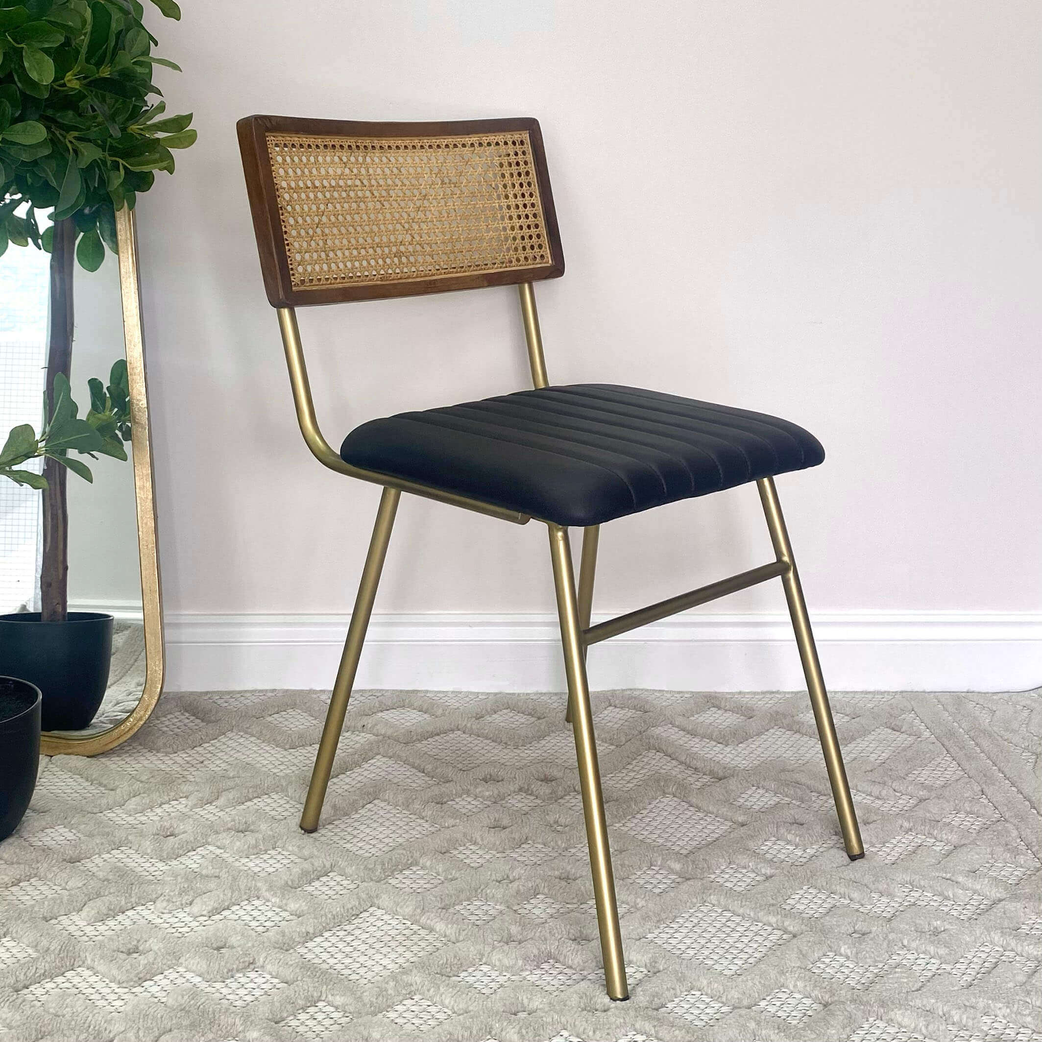 Rattan Back Dining Chair.