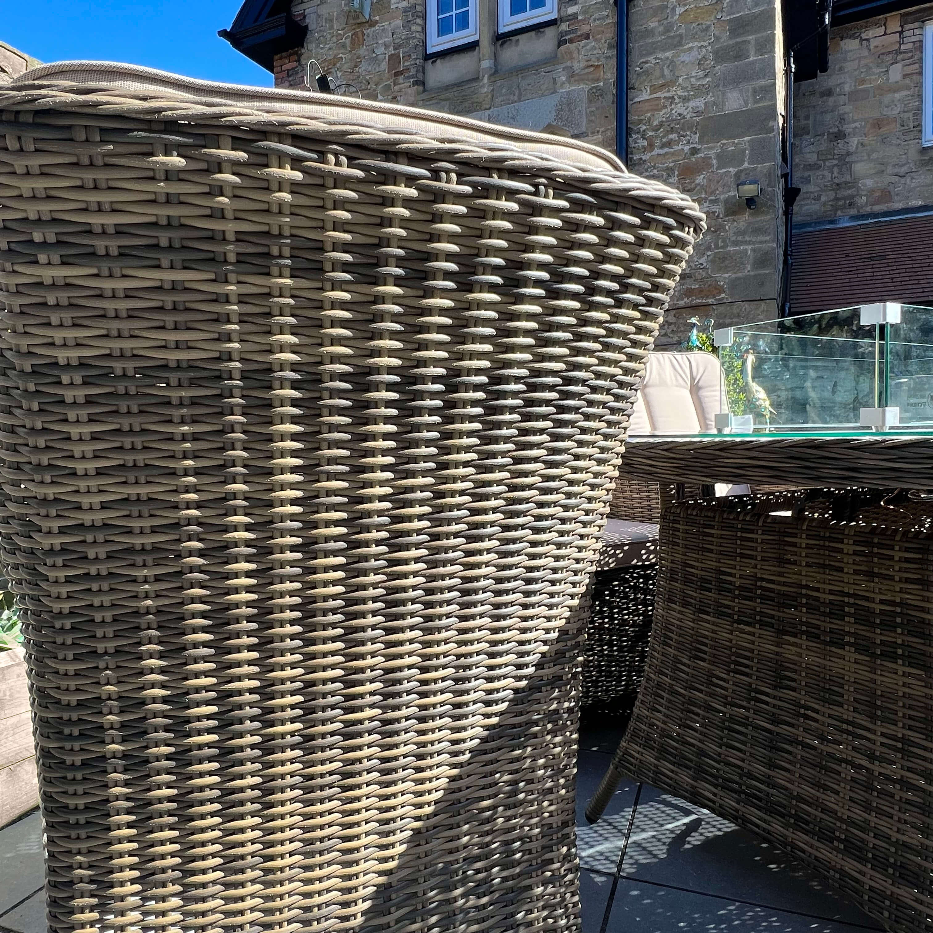 4 Seater Rattan Firepit Dining Set