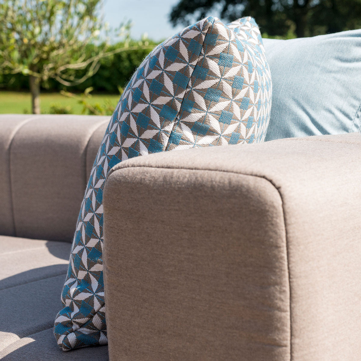 Pair of Blue Mosaic Outdoor Cushions