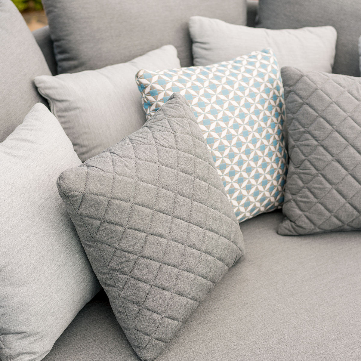 Pair of Flanelle Quilted Outdoor Cushions