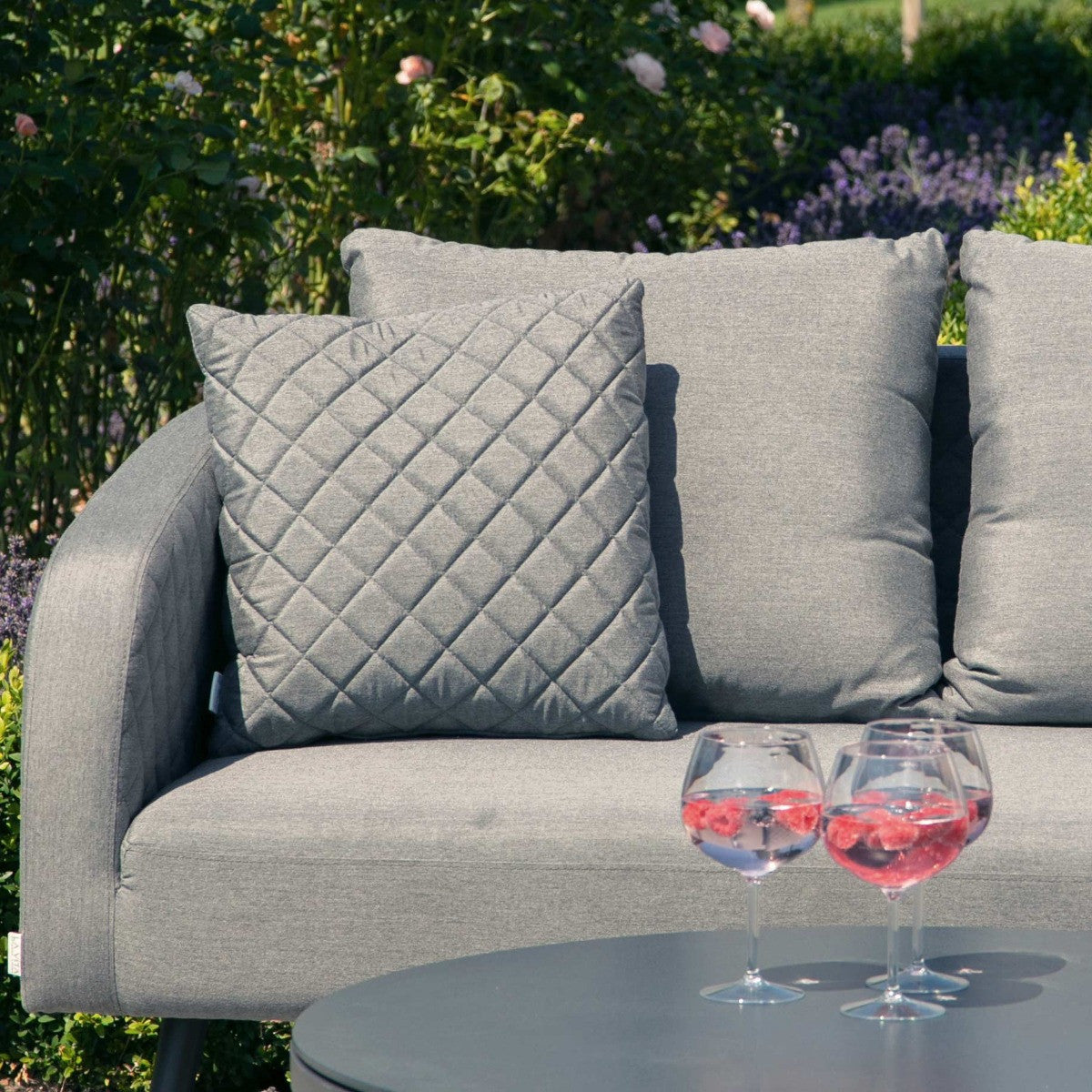 Pair of Flanelle Quilted Outdoor Cushions