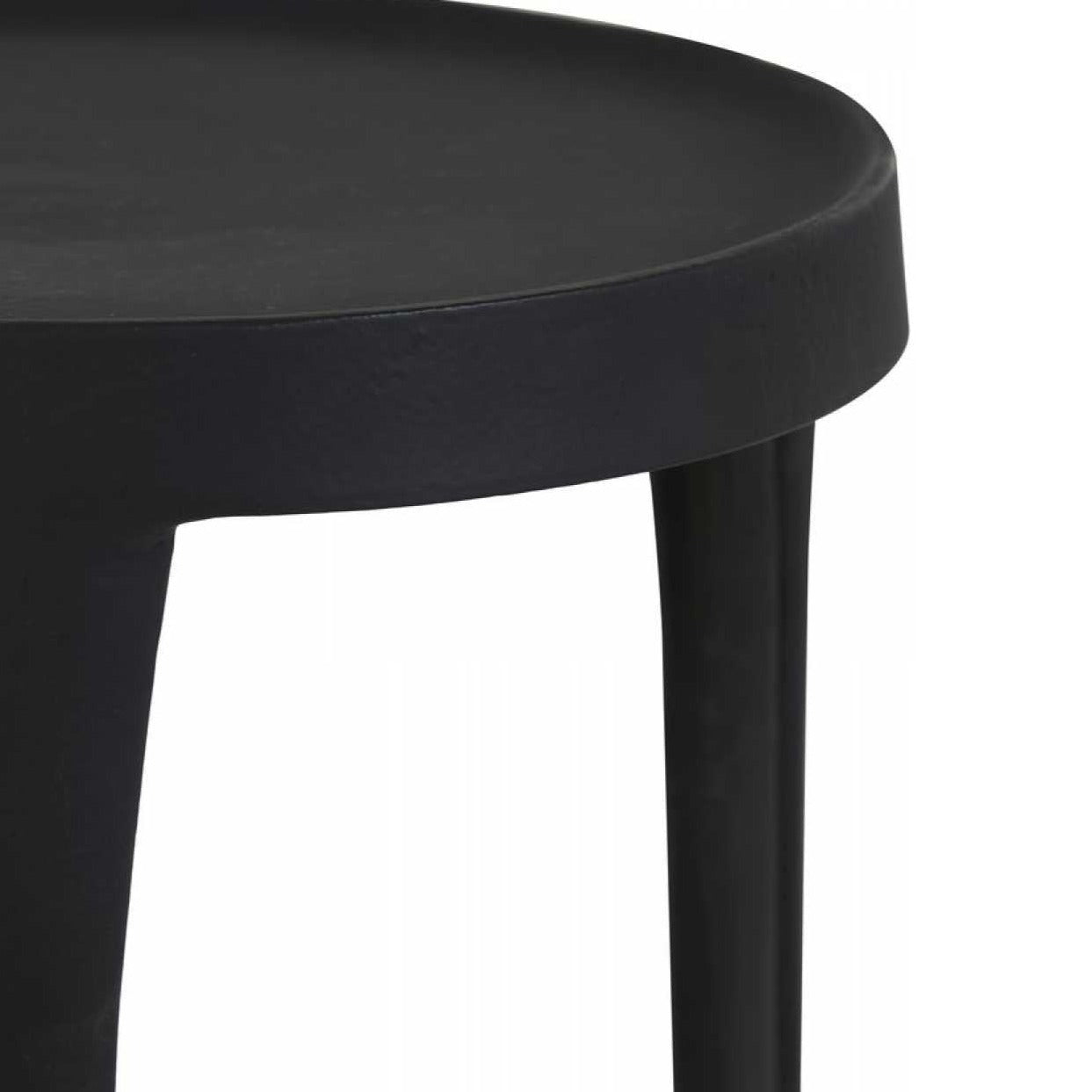 Set of 2 Black Pedestal Side Tables