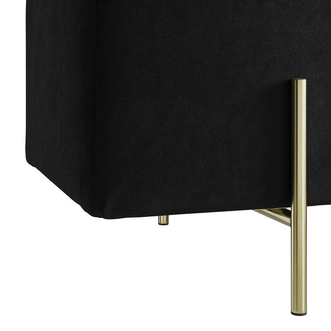 Black Velvet Storage Ottoman