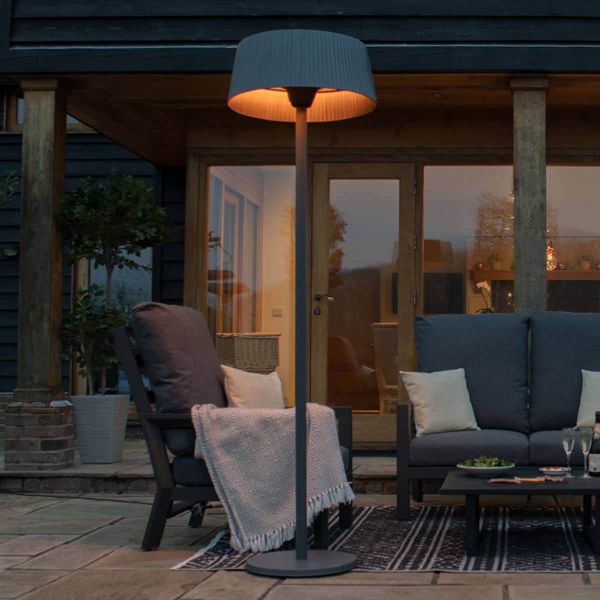 White Freestanding Electric Patio Heater #colour_white