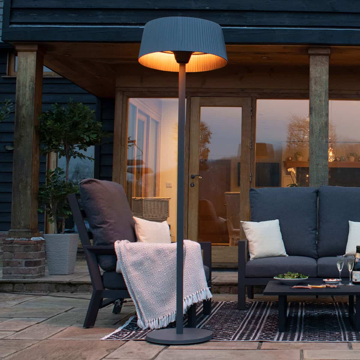 White Freestanding Electric Patio Heater #colour_white