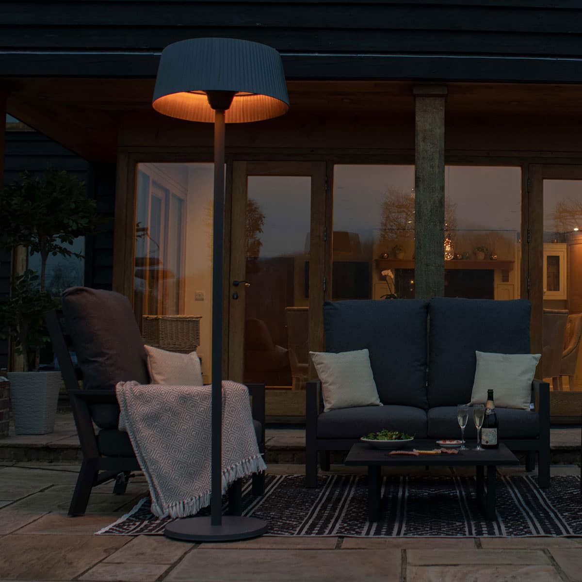 White Freestanding Electric Patio Heater #colour_white