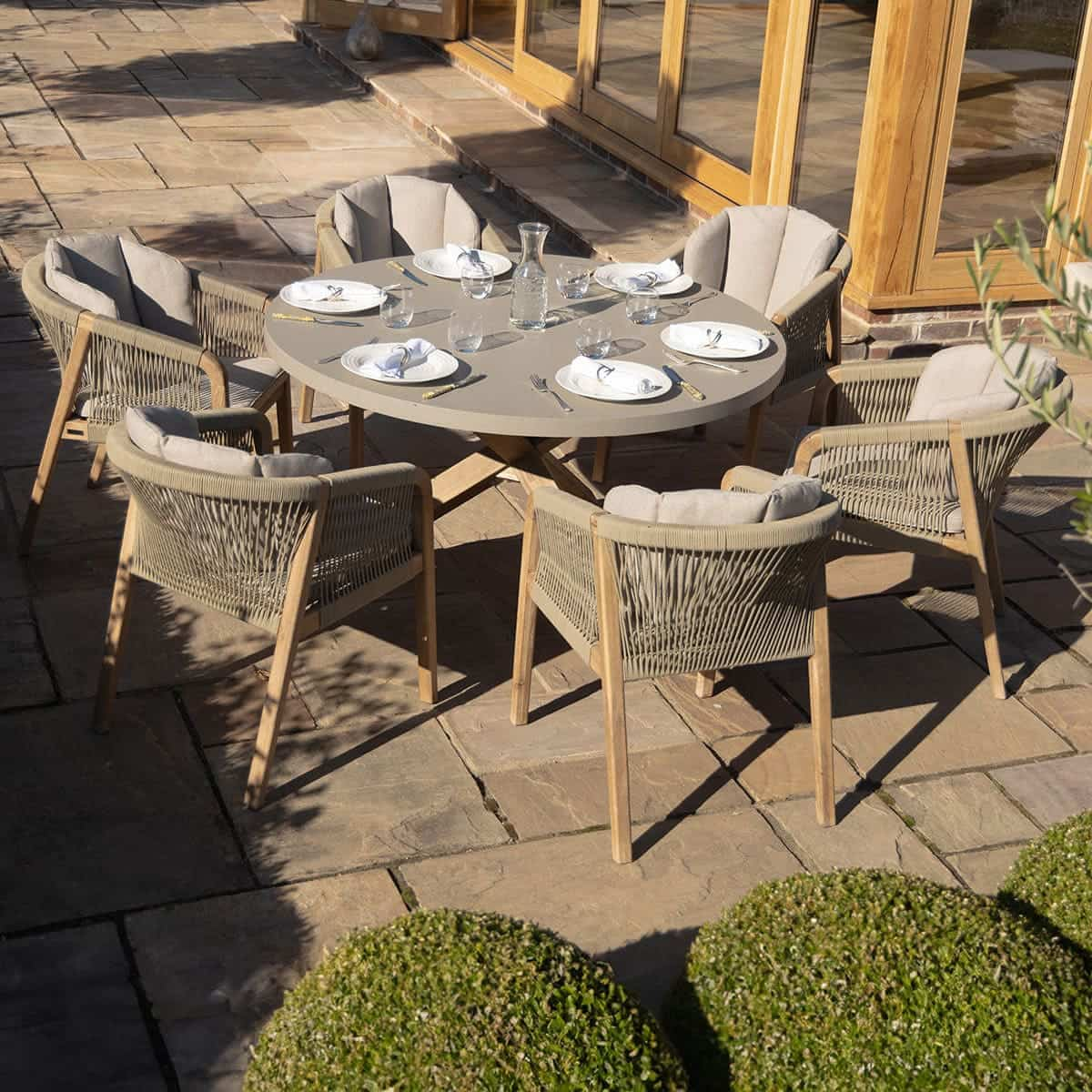 Rope 6 Seat Round Dining Set