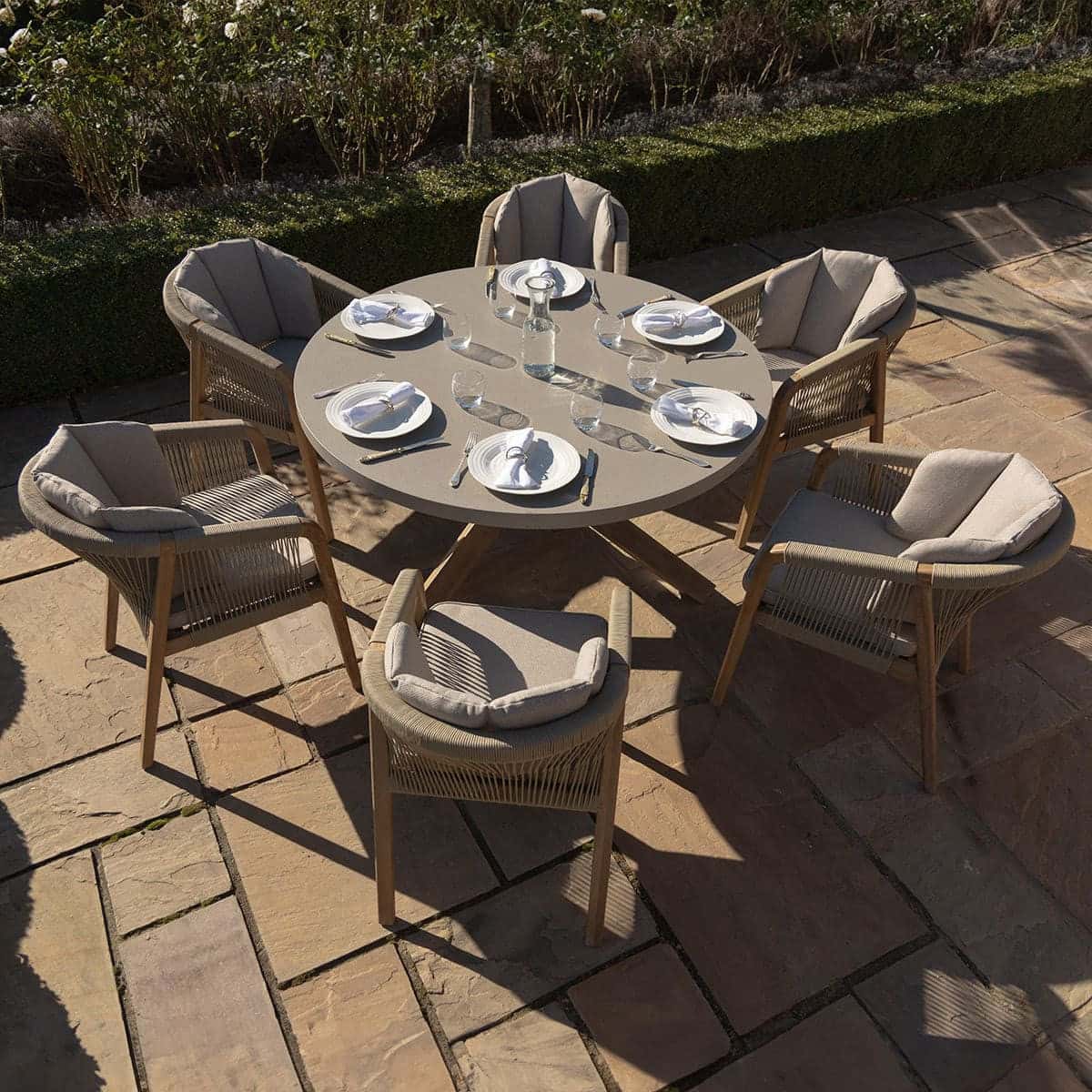 Rope 6 Seat Round Dining Set