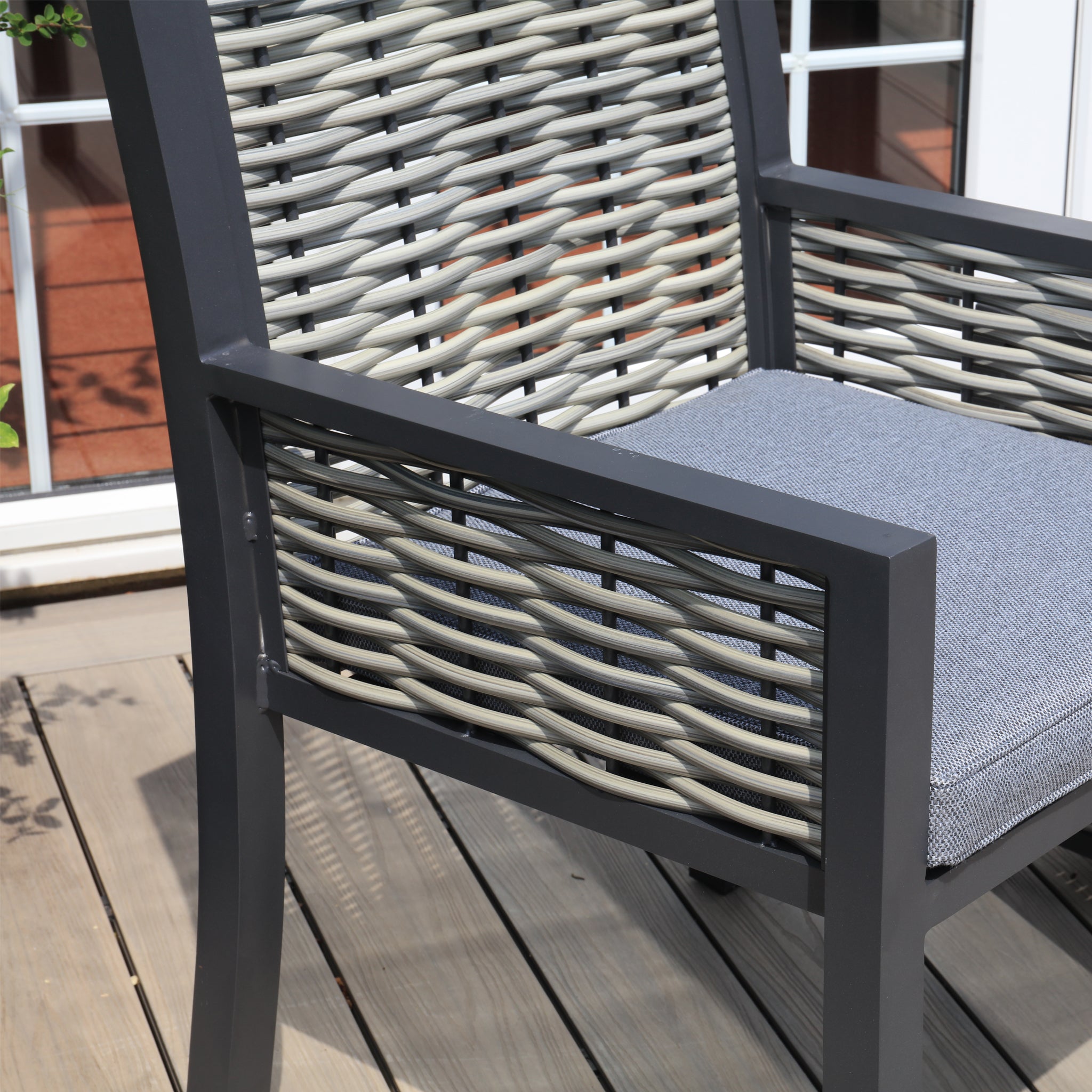 Aluminium Frame Rattan Weave Bistro Set