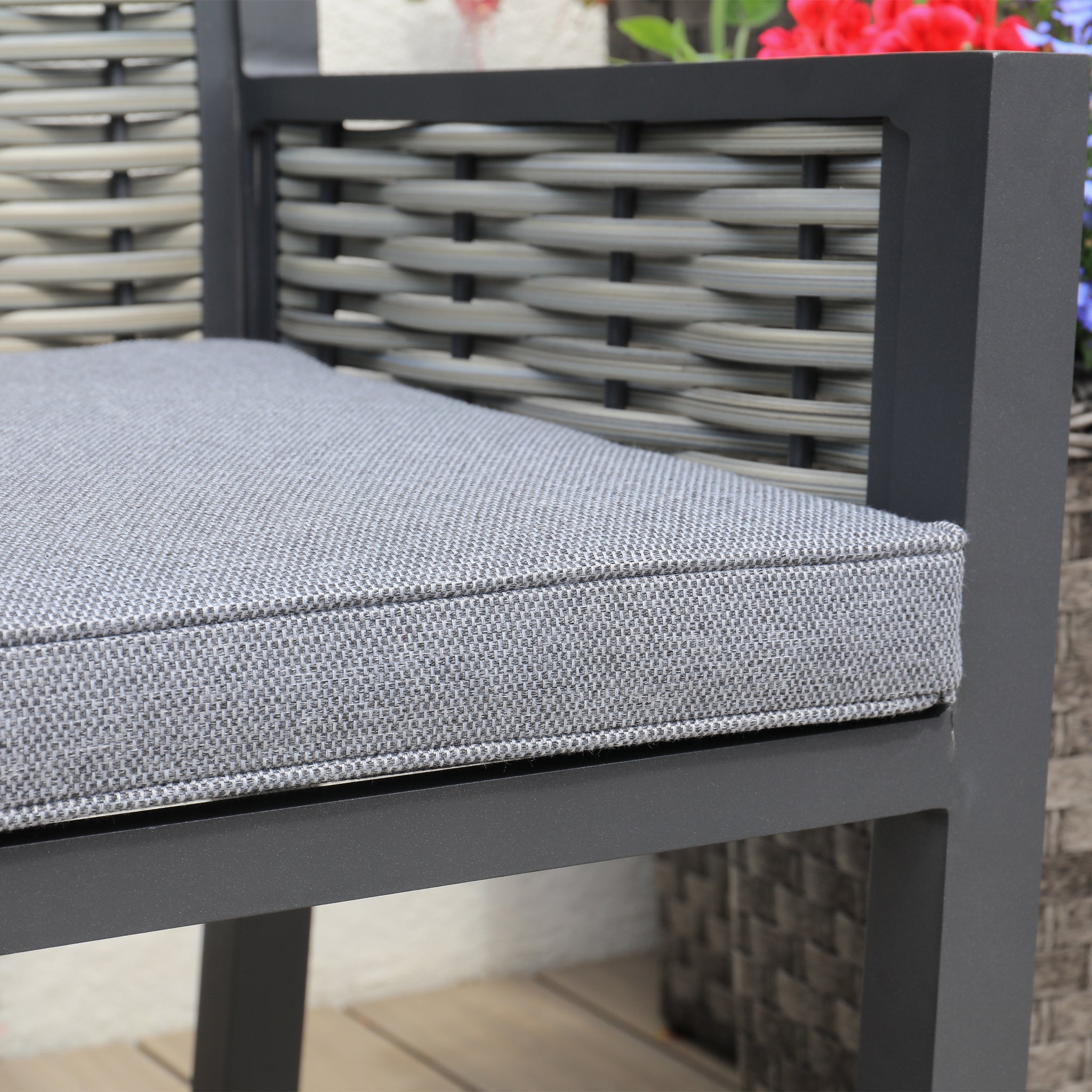 Aluminium Frame Rattan Weave Bistro Set