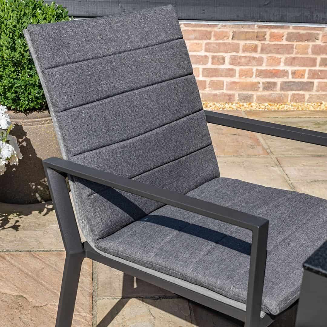 Aluminium 8 seat rectangle dining set #colour_grey