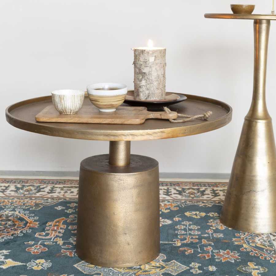 Brass Circular Aluminium Coffee Table