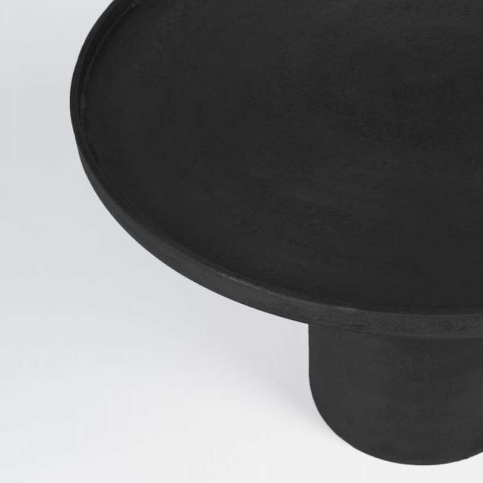 Black Circular Aluminium Coffee Table