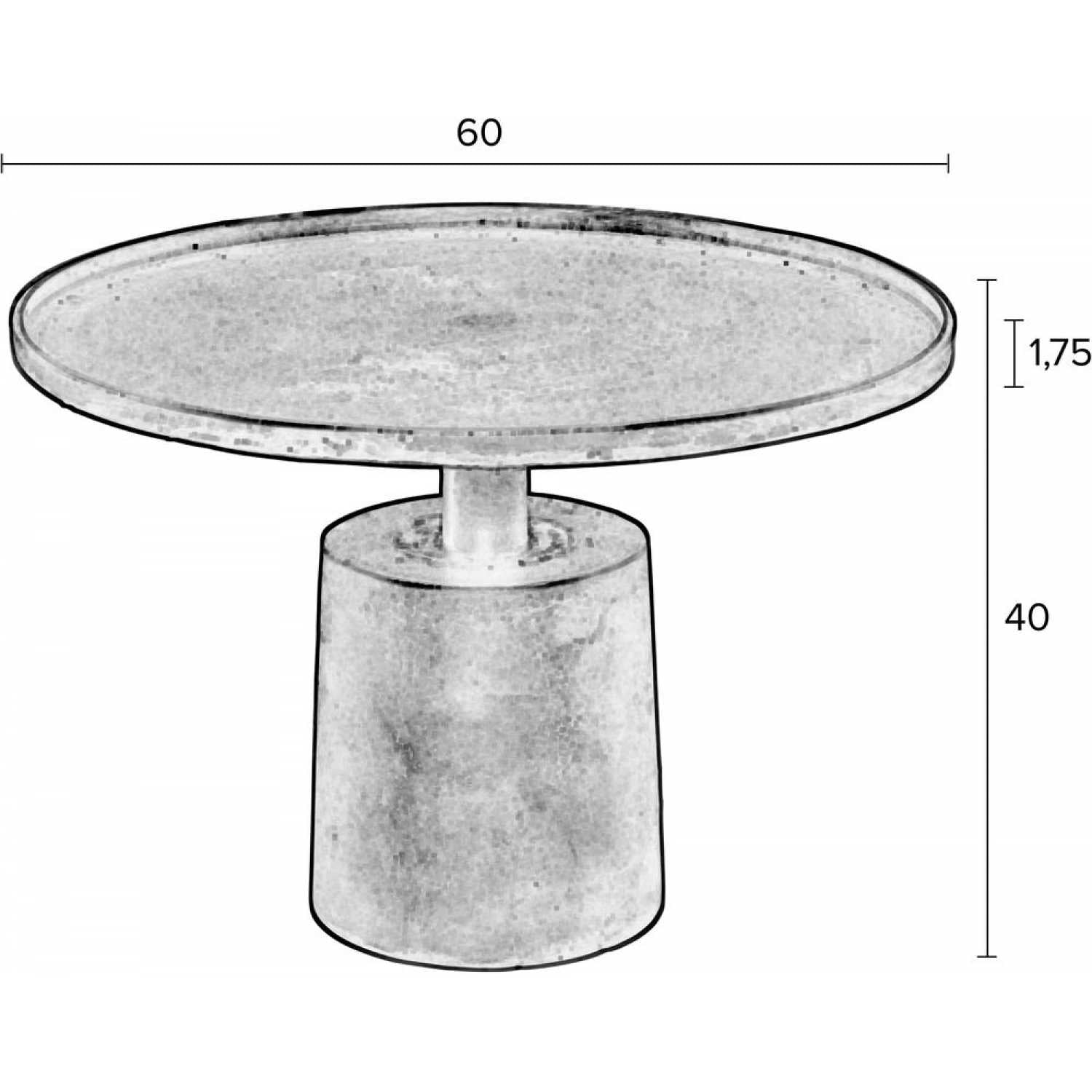 Black Circular Aluminium Coffee Table