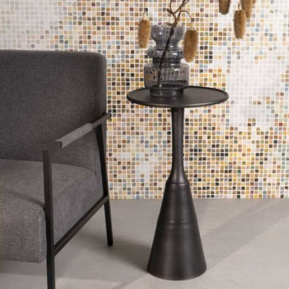 Black Cylinder Side Table