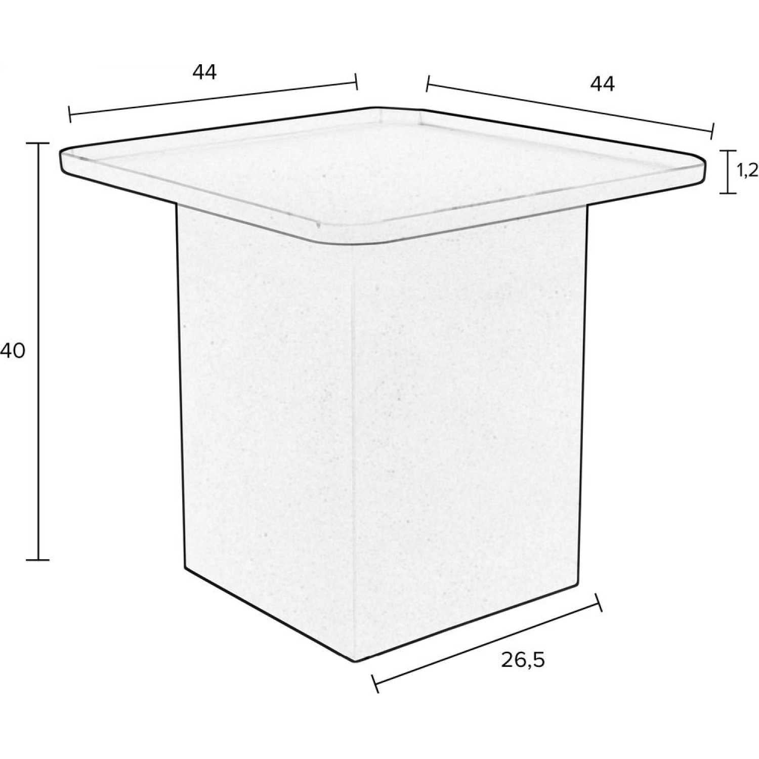 Navy Square Side Table
