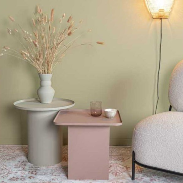 Ivory Cylinder Side Table
