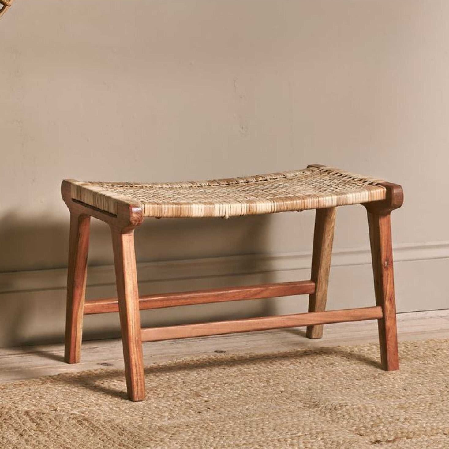 Woven Rattan Footstool