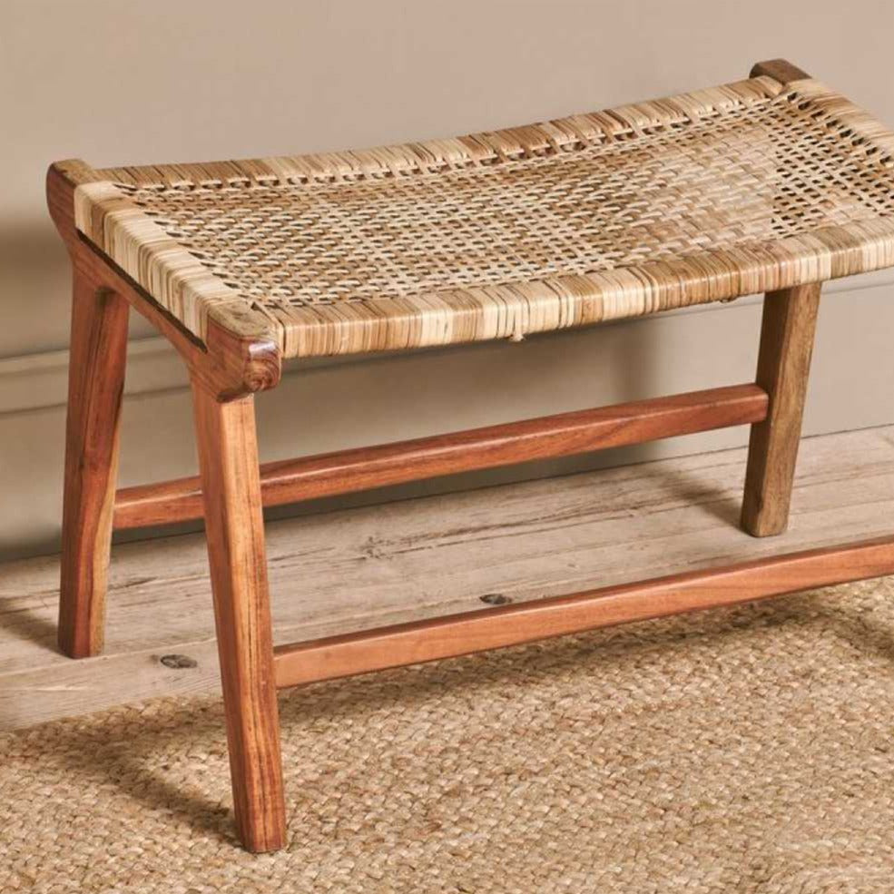 Woven Rattan Footstool