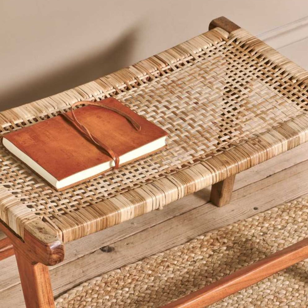 Woven Rattan Footstool