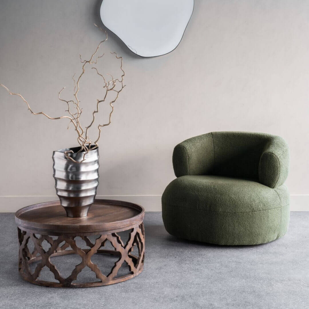 Green Occasional Boucle Chair