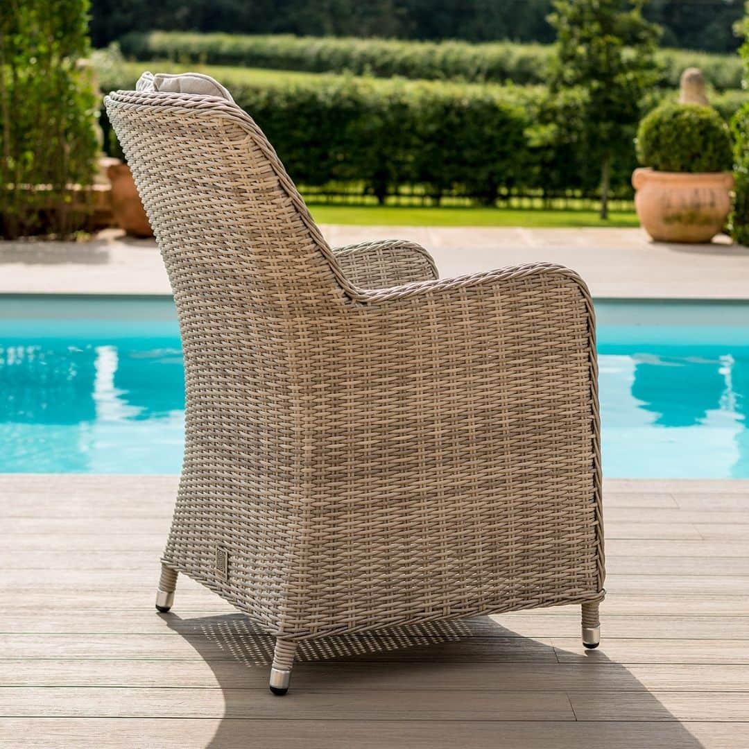 Light Grey Rattan 8 Seat Round Fire Pit Dining Set with Lazy Susan