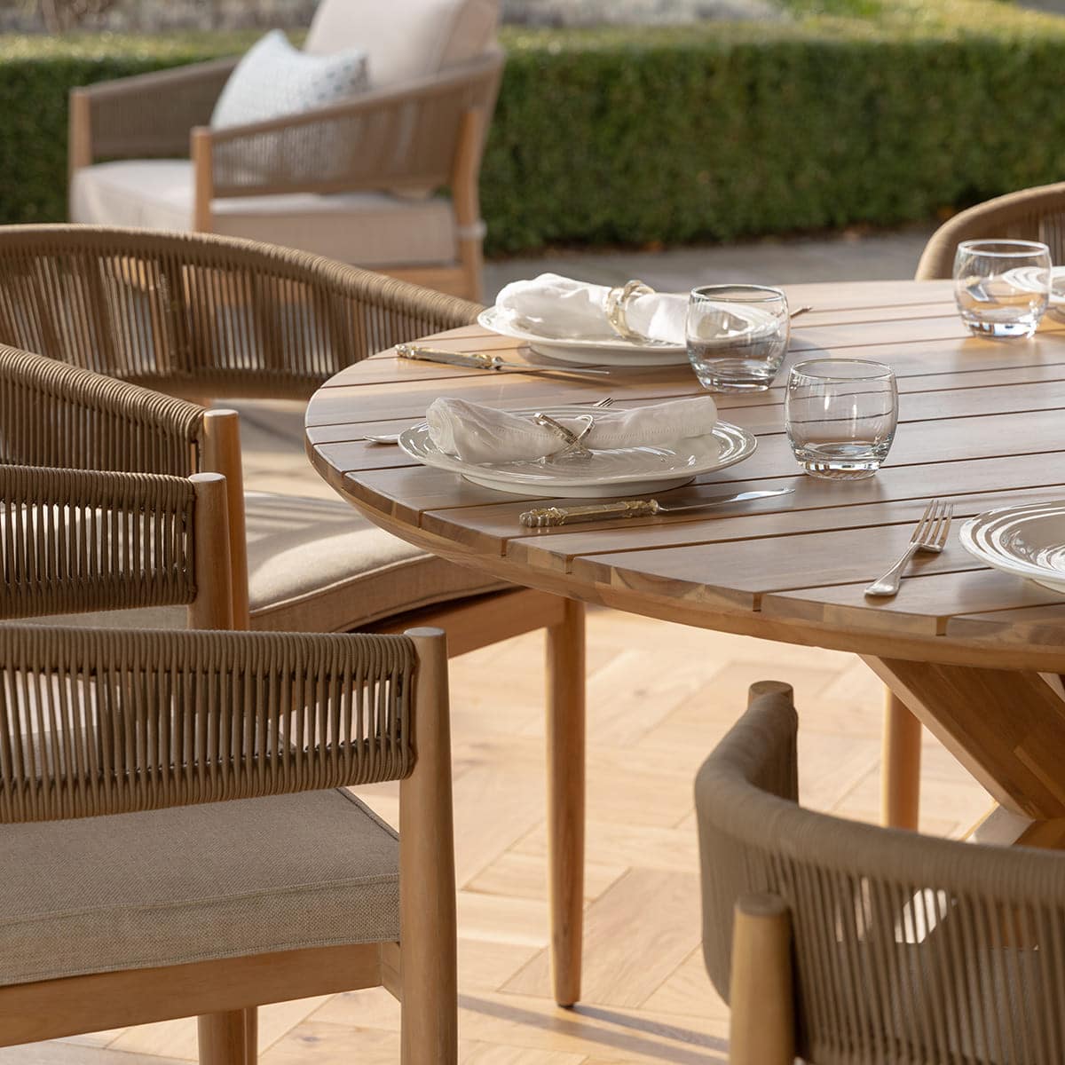 Rope 6 Seat Round Dining Set