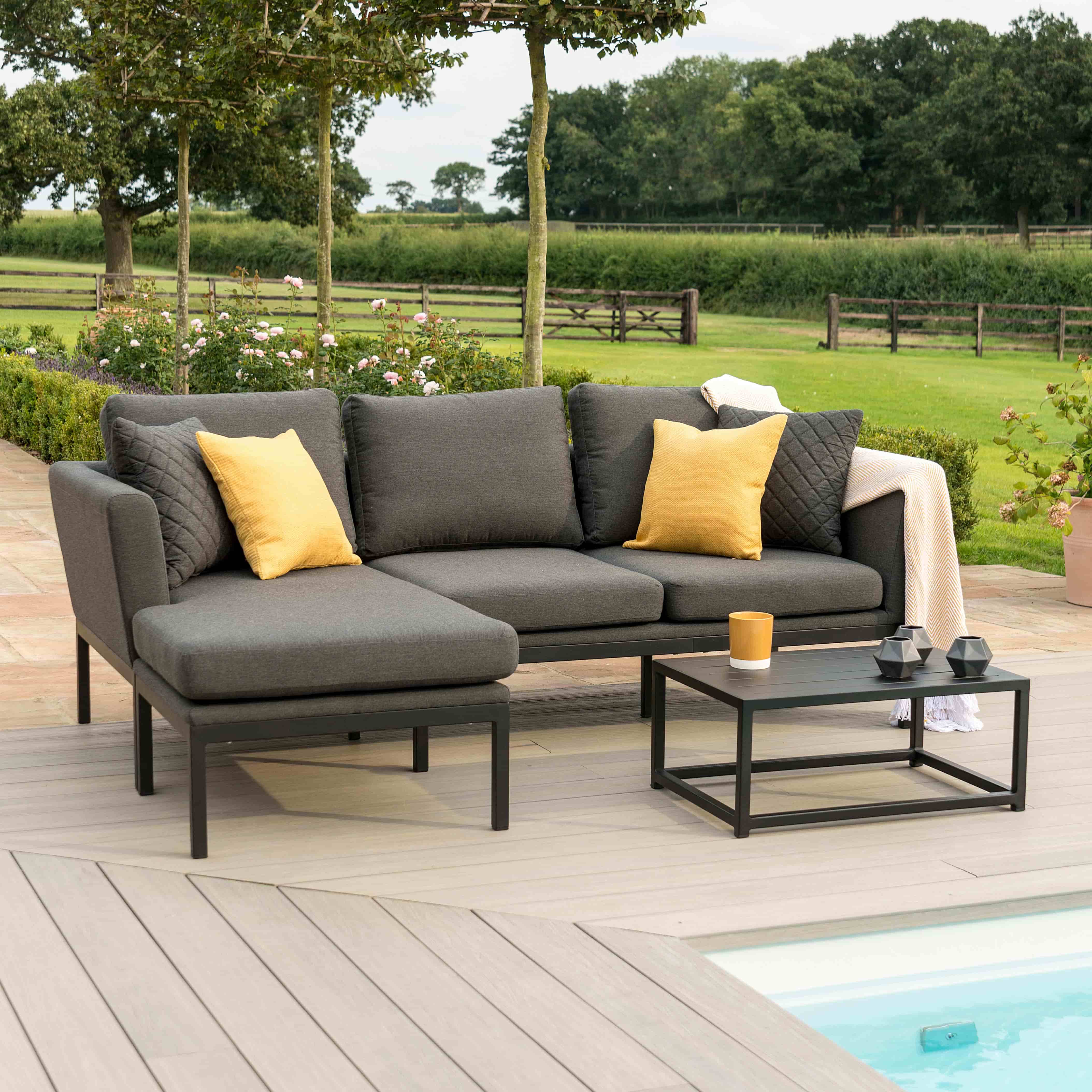 Chaise Sofa Set #colour_charcoal