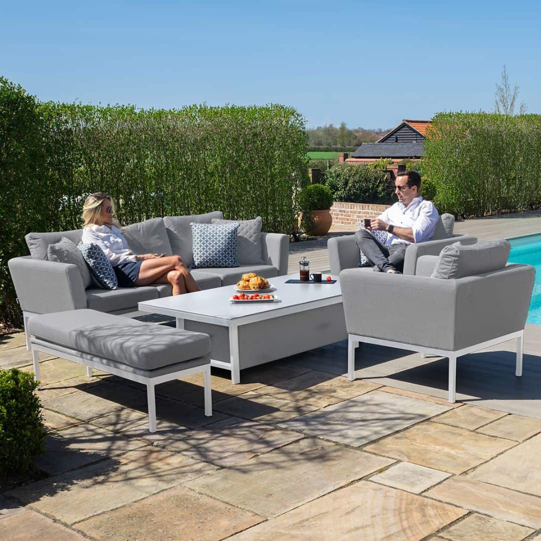 3 Seat Sofa Set with Rising Table #colour_lead chine