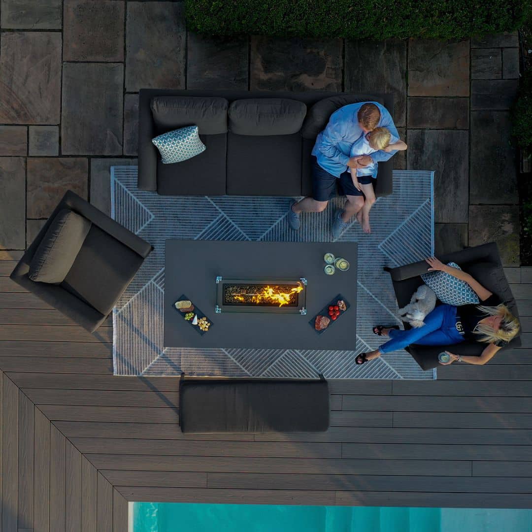 3 seat sofa set with firepit #colour_charcoal