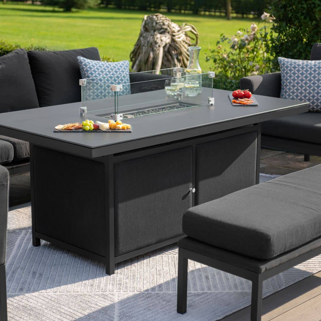 3 seat sofa set with firepit #colour_charcoal