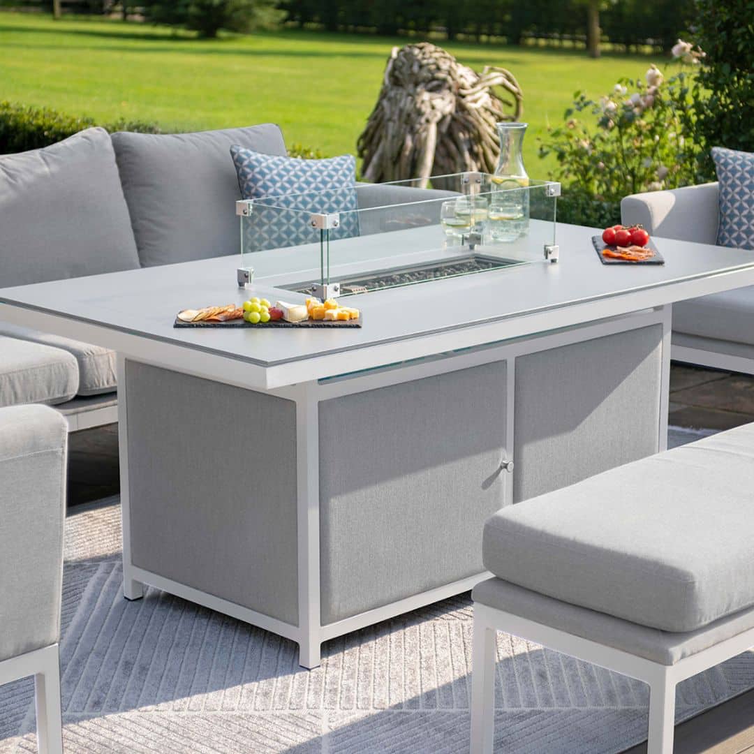 3 seat sofa set with firepit #colour_lead chine