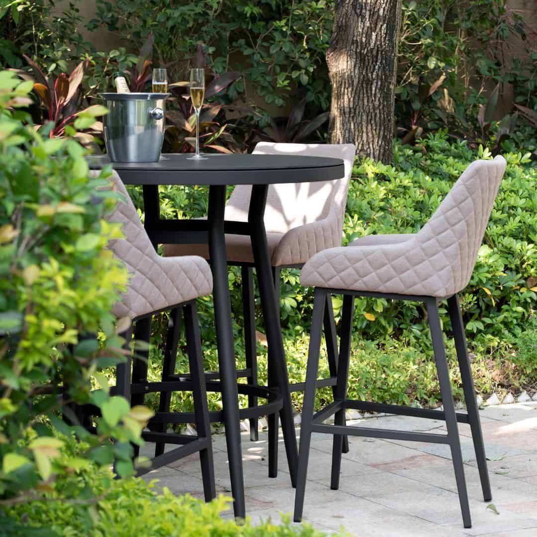 Fabric 4 seat round bar set #colour_taupe