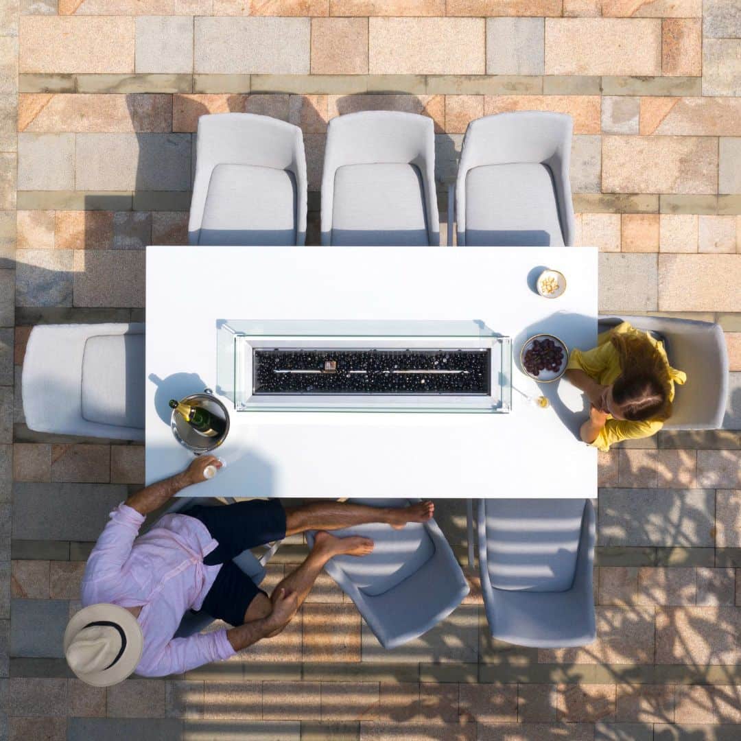 Fabric 8 seat rectangular fire pit bar set #colour_lead chine