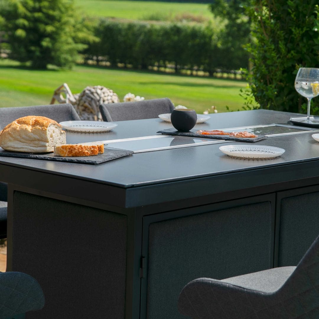 Rectangular fire pit bar table