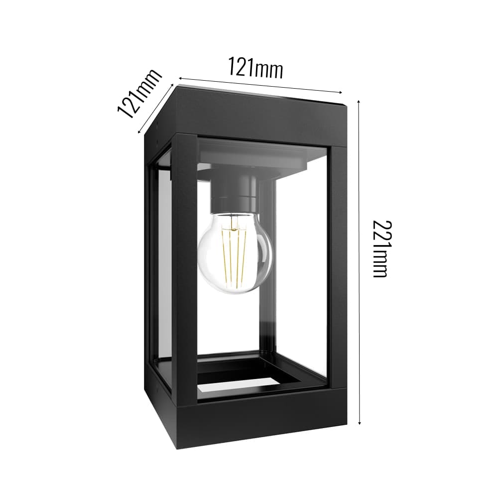Black Aluminium Solar Wall Light